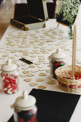 Decoration objects for events and weddings in rural and retro style.