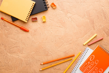 Notebooks, spiral notepad on a table