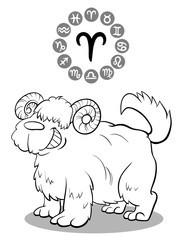 cartoon dog as Aries Zodiac sign