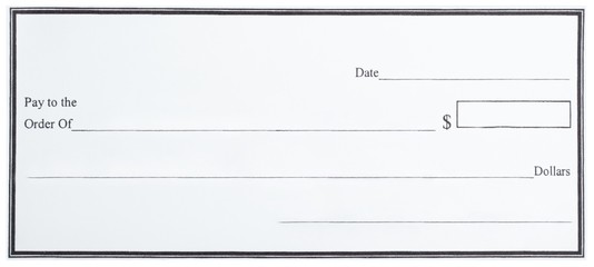 Blank White Cheque