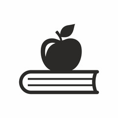 Apple and book vector icon