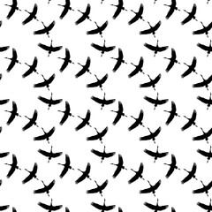 Seamless vector pattern with storks on white background / Seamless vector pattern with storks on white background