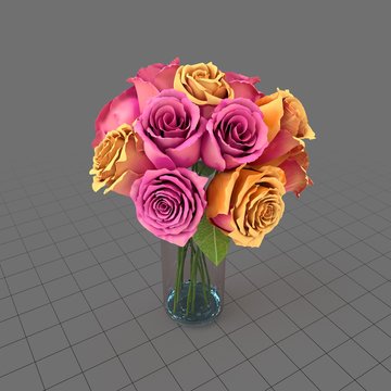 Vase of roses