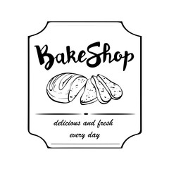 A signboard, a logo, a template for a bakeshop, a bread store, an element of decor. Fresh bread and pastries. Vector
