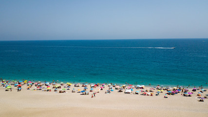 Aerial view of the beach in summer