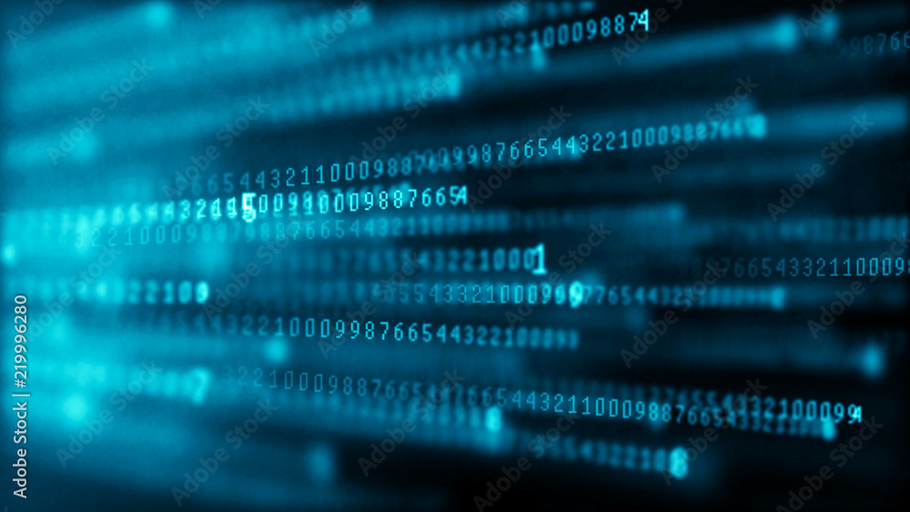 Leinwandbilder Binary code abstract technology background. Big data. Coding or hacker concept. Binary code. Computer techologies.