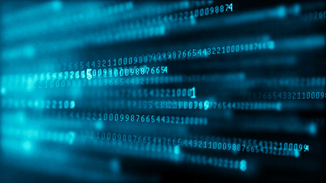 Binary code abstract technology background. Big data. Coding or hacker concept. Binary code. Computer techologies.