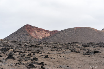 Landscape of Canary desert of Timanfaya, Lanzarote, Spain