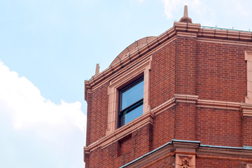 Fragment of red brick building