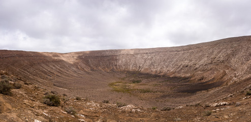 Inside Cuervo's crater, Lanzarote, Spain