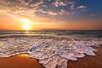 Beautiful tropical sunrise on the beach.