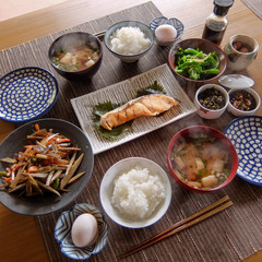 伝統的な日本の朝ごはん　和食　