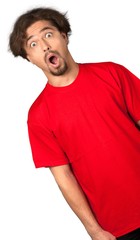 Obraz premium Portrait of a Shocked Man