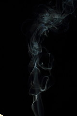 White smoke texture on black background