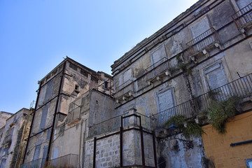 Fototapeta na wymiar Italy, Puglia region, Taranto, buildings unsafe, uninhabited and abandoned in the old city.