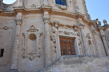 Italy, Puglia region, Massafra, church of San Agostino in baroque style, abandoned. View and...