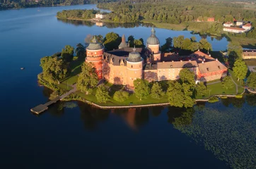 Fotobehang Kasteel Luchtmening van kasteel Gripsholm