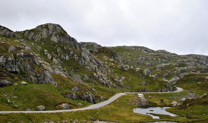 Fototapeta na wymiar road in mountains nature in Norway