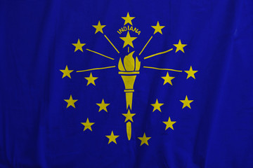 Flag of Indiana, USA waving.