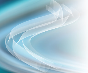 Abstract blue background, abstract lines twisting into beautiful bends