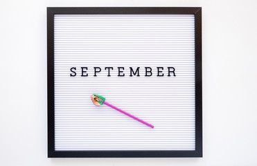 Back to school concept. September notice on message board