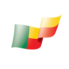 Benin flag, vector illustration on a white background