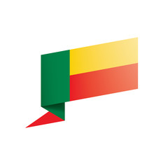 Benin flag, vector illustration on a white background