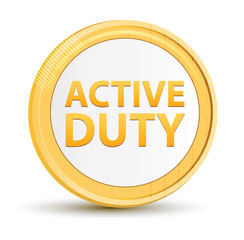Active Duty gold round button