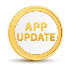 App Update gold round button