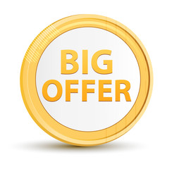 Big Offer gold round button