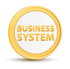Business System gold round button