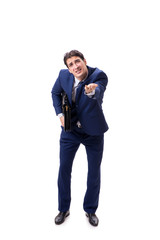Fototapeta premium Young businessman isolated on white background 