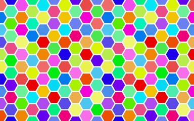 Honeycomb many color, multicolored. Isometric geometry. 3D illustration