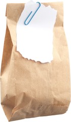 Brown Paper Bag with Gift Tag - Isolated