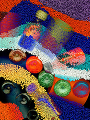 texture of multi-colored plastic granules
