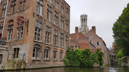 Quiet canal in Bruges, Belgium