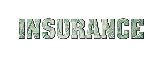 insurance American dollar banknotes. Money texture. Isolated on white background