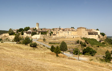 Spain, Pedraza Medieval Village Main Square Typical Architecture. Cityscape