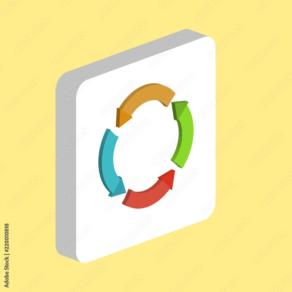 Poster circle arrows simple vector icon. illustration symbol design template for web mobile ui element. per