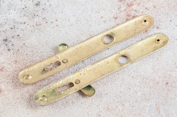 Vintage brass key and handle holes cover