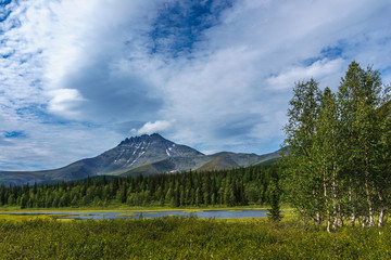 Manaraga peak in the northern Ural Mountains, Komi Republic, Russia. landscape
