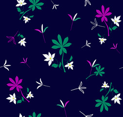 Trendy Seamless Floral Pattern In Vector