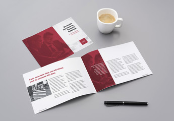 Business Brochure Layout with Red Accents