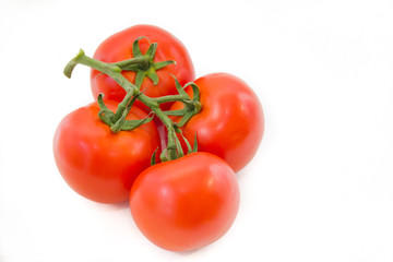 Tomatoes on a branch isolated on white background. Vegetables on a white background. Food . Healthy eating.