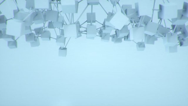 4K Abstract Blockchain Concept. Seamless Loop