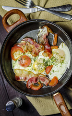 Iron pans and bacon eggs