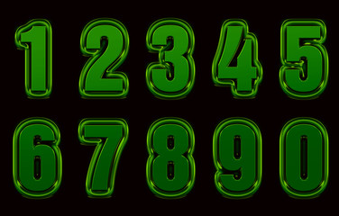 Gold numbers set 3d illustration
