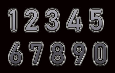 Gold numbers set 3d illustration
