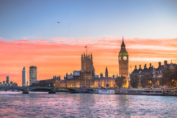 Fototapeta na wymiar Amazing sunset view of London