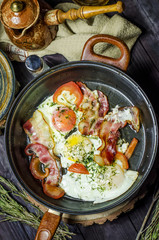 Iron pans and bacon eggs